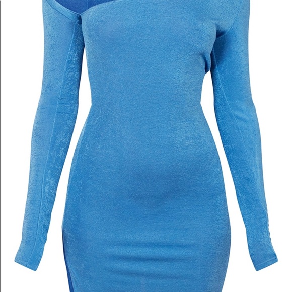Baby Blue slightly off the shoulder BodyCon Dress💙 - Picture 3 of 6